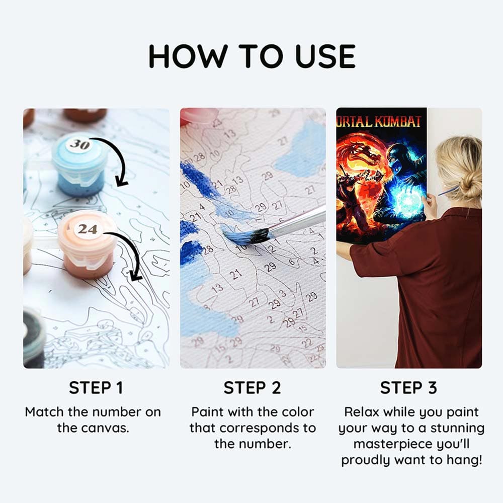 Painting By Numbers Kits 15.7" x 19.7" (40x50 cm) Mortal Kombat - Paint By Numbers Kit