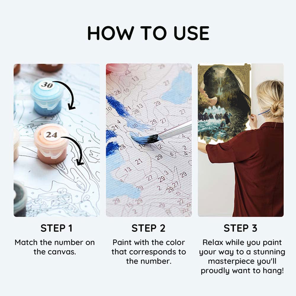 Painting By Numbers Kits 15.7" x 19.7" (40x50cm) Echoes of Middle-earth - Paint By Numbers Kit