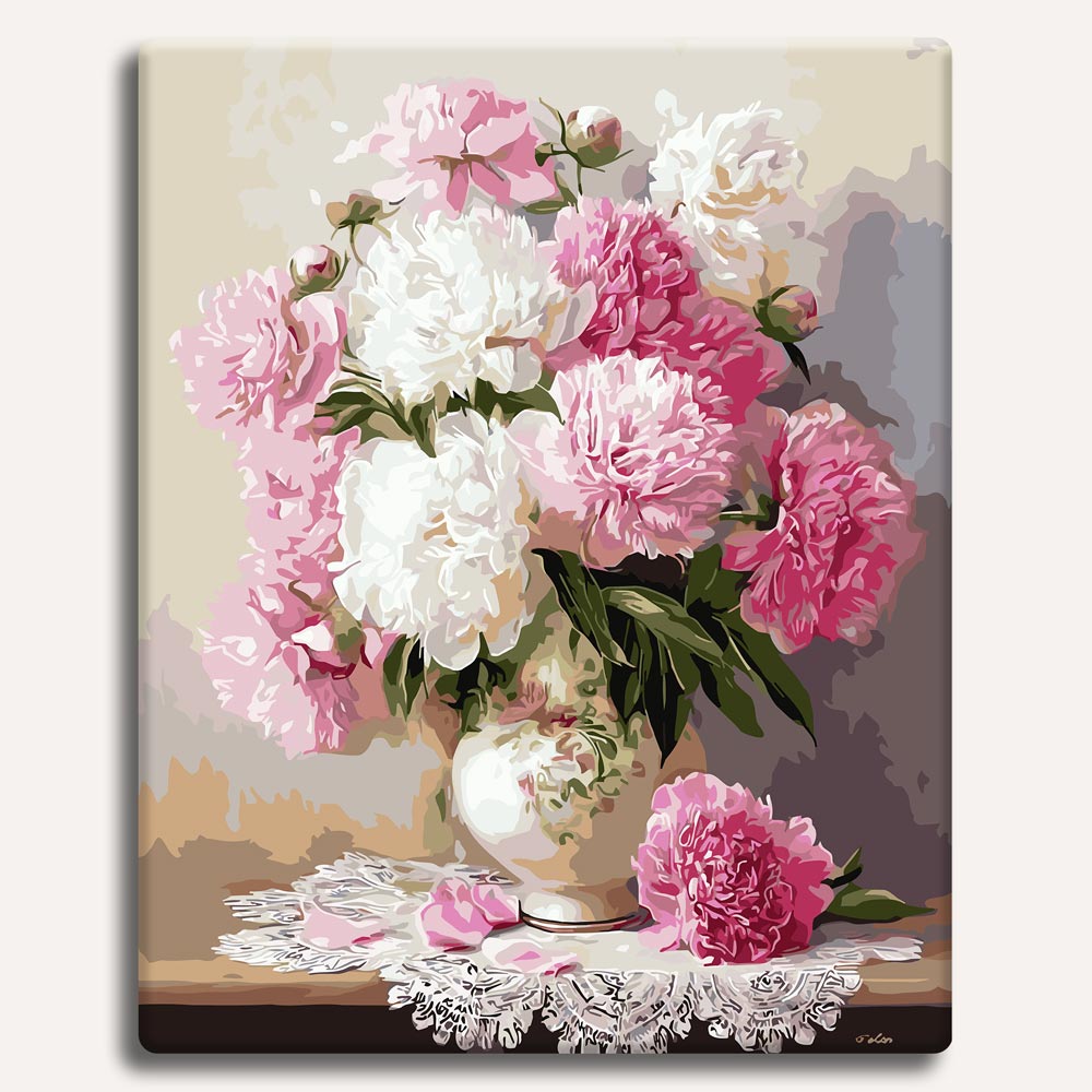 Vase of Peonies