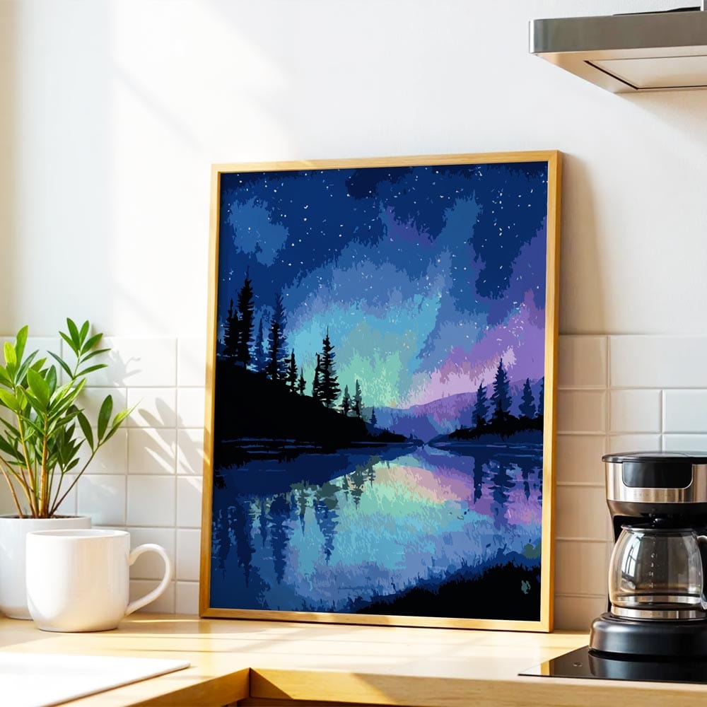 Painting By Numbers Kits 15.7" x 19.6" (40 x 50cm) Alaskan Night Sky - Paint By Numbers Kit