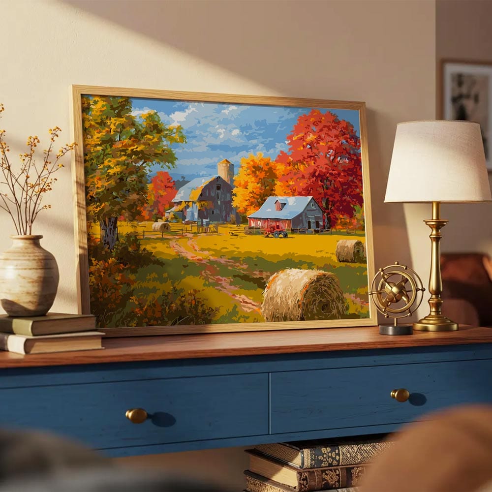 Painting By Numbers Kits 15.7" x 19.6" (40 x 50cm) Autumn in the Countryside - Paint By Numbers Kit