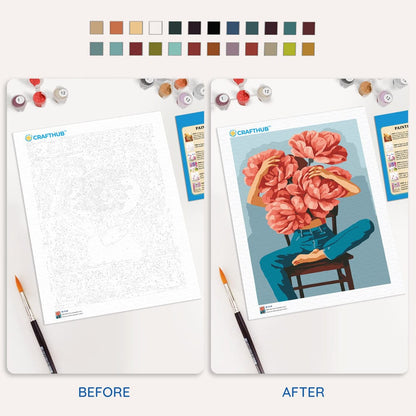 Painting By Numbers Kits 15.7" x 19.6" (40 x 50cm) Blooming Thoughts - Paint By Numbers Kit