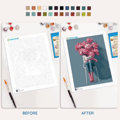 Painting By Numbers Kits 15.7" x 19.6" (40 x 50cm) Rooted in Bloom - Paint By Numbers Kit