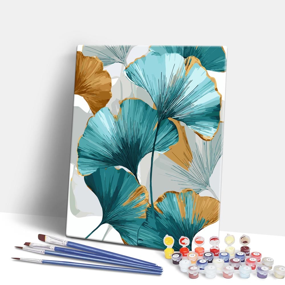 Painting By Numbers Kits 15.7" x 19.6" (40 x 50cm) Ginko Leave Art  - Paint By Numbers Kit