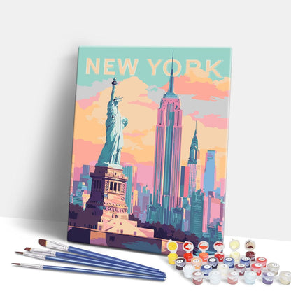 Painting By Numbers Kits 15.7" x 19.6" (40 x 50cm) New York - Paint By Numbers Kit