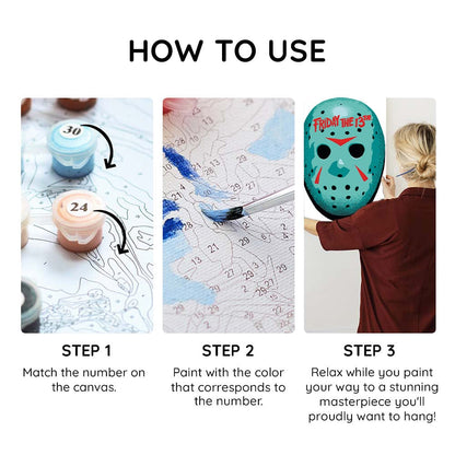 Painting By Numbers Kits 13.8" x 19.7" (35x50cm) Jason's Mask - Paint By Numbers Kit