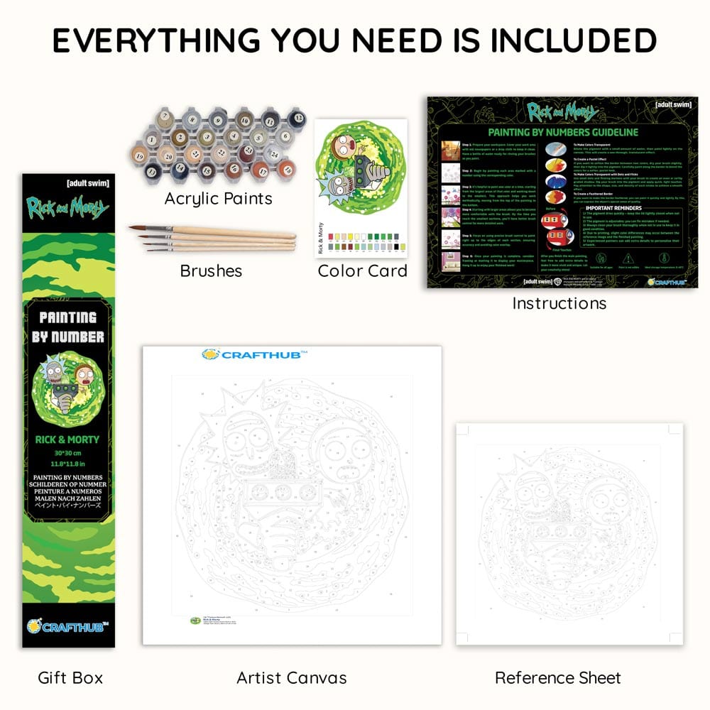 Painting By Numbers Kits 11.8" x 11.8" (30x30cm) Rick & Morty - Paint By Numbers Kit